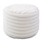 CC Home Furnishings Plush Faux Fur Ribbed Pouf Ottoman - 22" - Cream